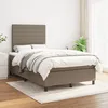 Image de vidaXL Vidaxl Lit À Sommier Tapissier Avec Matelas Taupe 120x200 Cm Tissu