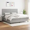 Image de vidaXL Sommier à lattes de lit avec matelas Gris clair 200x200cm Tissu