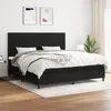 Image de vidaXL Sommier à lattes de lit avec matelas Noir 200x200 cm Tissu