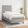 Image de vidaXL Sommier à lattes de lit avec matelas Gris clair 80x200 cm Tissu