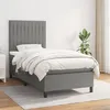 Image de vidaXL Sommier à lattes de lit avec matelas Gris foncé 80x200 cm Tissu