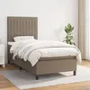 Image de vidaXL Sommier à lattes de lit avec matelas Taupe 90x190 cm Tissu3141901