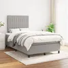 Image de vidaXL Sommier à lattes de lit avec matelas Gris clair 120x200cm Tissu