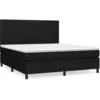 Image de vidaXL Lit Ã  sommier tapissier avec matelas Noir 160x200 cm Tissu