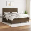 Image de vidaXL Sommier à lattes de lit avec matelas Marron foncé 180x200 cm