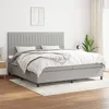 Image de vidaXL Sommier à lattes de lit avec matelas Gris clair 200x200cm Tissu