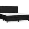 Image de vidaXL Vidaxl Lit À Sommier Tapissier Avec Matelas Noir 200x200 Cm Tissu