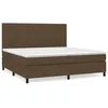 Image de vidaXL Lit Ã  sommier tapissier avec matelas Marron foncÃ© 200x200 cm