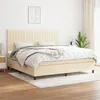 Image de vidaXL Sommier à lattes de lit avec matelas Crème 200x200 cm Tissu