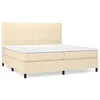 Image de vidaXL Lit Ã  sommier tapissier avec matelas CrÃ¨me 200x200 cm Tissu