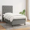 Image de vidaXL Sommier à lattes de lit avec matelas Gris foncé 80x200 cm Tissu