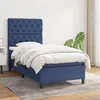 Image de vidaXL Sommier à lattes de lit avec matelas Bleu 80x200 cm Tissu