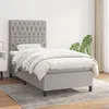 Image de vidaXL Sommier à lattes de lit et matelas Gris clair 90x190 cm Tissu