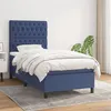 Image de vidaXL Sommier à lattes de lit avec matelas Bleu 90x190 cm Tissu