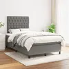 Image de vidaXL Sommier à lattes de lit avec matelas Gris foncé 120x200cm Tissu