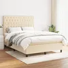 Image de vidaXL Sommier à lattes de lit avec matelas Crème 140x190 cm Tissu
