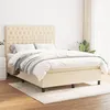 Image de vidaXL Sommier à lattes de lit avec matelas Crème 140x200 cm Tissu