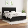 Image de vidaXL Sommier à lattes de lit avec matelas Noir 160x200 cm Tissu