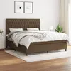 Image de vidaXL Sommier à lattes de lit avec matelas Marron foncé 180x200 cm