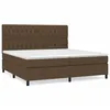Image de Lit Ã  sommier tapissier avec matelas Marron foncÃ© 200x200 cm