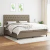 Image de vidaXL Sommier à lattes de lit avec matelas Taupe 200x200 cm Tissu