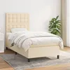 Image de vidaXL Sommier à lattes de lit avec matelas Crème 80x200 cm Tissu