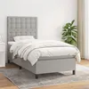 Image de vidaXL Sommier à lattes de lit et matelas Gris clair 90x190 cm Tissu