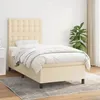 Image de 3142070 vidaXL Lit Ã  sommier tapissier avec matelas CrÃ¨me 90x200 cm Tissu