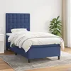 Image de vidaXL Lit à sommier tapissier avec matelas Bleu 90x200 cm Tissu