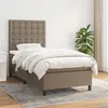 Image de vidaXL Sommier à lattes de lit avec matelas Taupe 100x200 cm Tissu