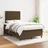 Image de vidaXL Lit à sommier tapissier avec matelas Marron foncé 120x200 cm