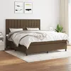 Image de vidaXL Sommier à lattes de lit avec matelas Marron foncé 160x200 cm