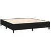 Image de vidaXL Lit Ã  sommier tapissier avec matelas Noir 180x200 cm Tissu