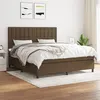 Image de vidaXL Sommier à lattes de lit avec matelas Marron foncé 180x200 cm