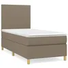 Image de vidaXL Lit Ã  sommier tapissier avec matelas Taupe 80x200 cm Tissu