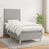 Image de vidaXL Sommier à lattes de lit et matelas Gris clair 90x190 cm Tissu