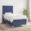 Image de vidaXL Sommier à lattes de lit avec matelas Bleu 90x190 cm Tissu