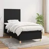 Image de vidaXL Sommier à lattes de lit avec matelas Noir 90x200 cm Tissu