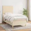 Image de vidaXL Sommier à lattes de lit avec matelas Crème 90x200 cm Tissu