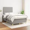 Image de vidaXL Sommier à lattes de lit avec matelas Gris clair 120x200cm Tissu3142161