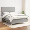 Image de vidaXL Sommier à lattes de lit avec matelas Gris clair 140x190cm Tissu