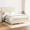 Image de vidaXL Sommier à lattes de lit avec matelas Crème 140x190 cm Tissu