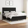 Image de vidaXL Lit Ã  sommier tapissier avec matelas Noir 160x200 cm Tissu