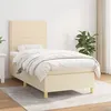 Image de vidaXL Sommier à lattes de lit avec matelas Crème 90x200 cm Tissu