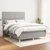 Image de vidaXL Sommier à lattes de lit avec matelas Gris clair 140x190cm Tissu