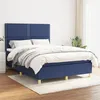 Image de vidaXL Sommier à lattes de lit avec matelas Bleu 140x190 cm Tissu