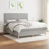 Image de vidaXL Sommier à lattes de lit avec matelas Gris clair 180x200cm Tissu3142273