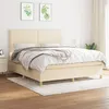 Image de vidaXL Sommier à lattes de lit avec matelas Crème 180x200 cm Tissu3142278