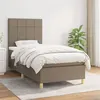 Image de vidaXL Sommier à lattes de lit avec matelas Taupe 80x200 cm Tissu