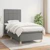 Image de vidaXL Lit Ã  sommier tapissier et matelas Gris foncÃ© 90x190 cm Tissu